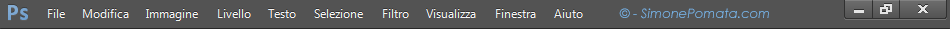 La barra degi menu di Photoshop CS6